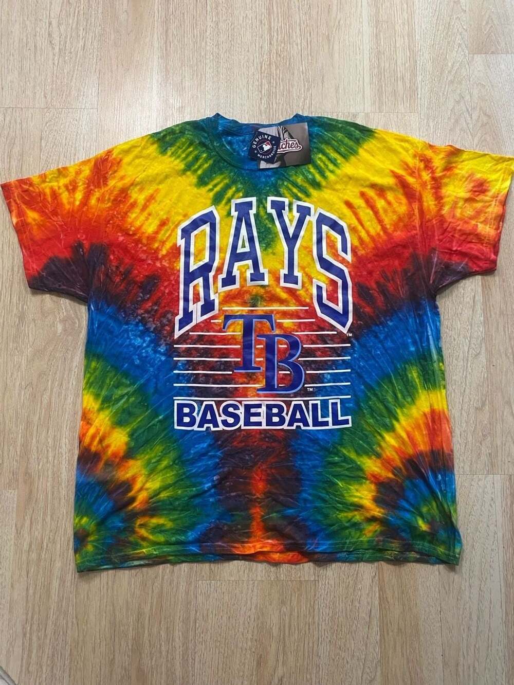 Stitches MLB Tampa Bay Rays Tie-Dye Baseball T-Shirt Men's 2X Large NWT